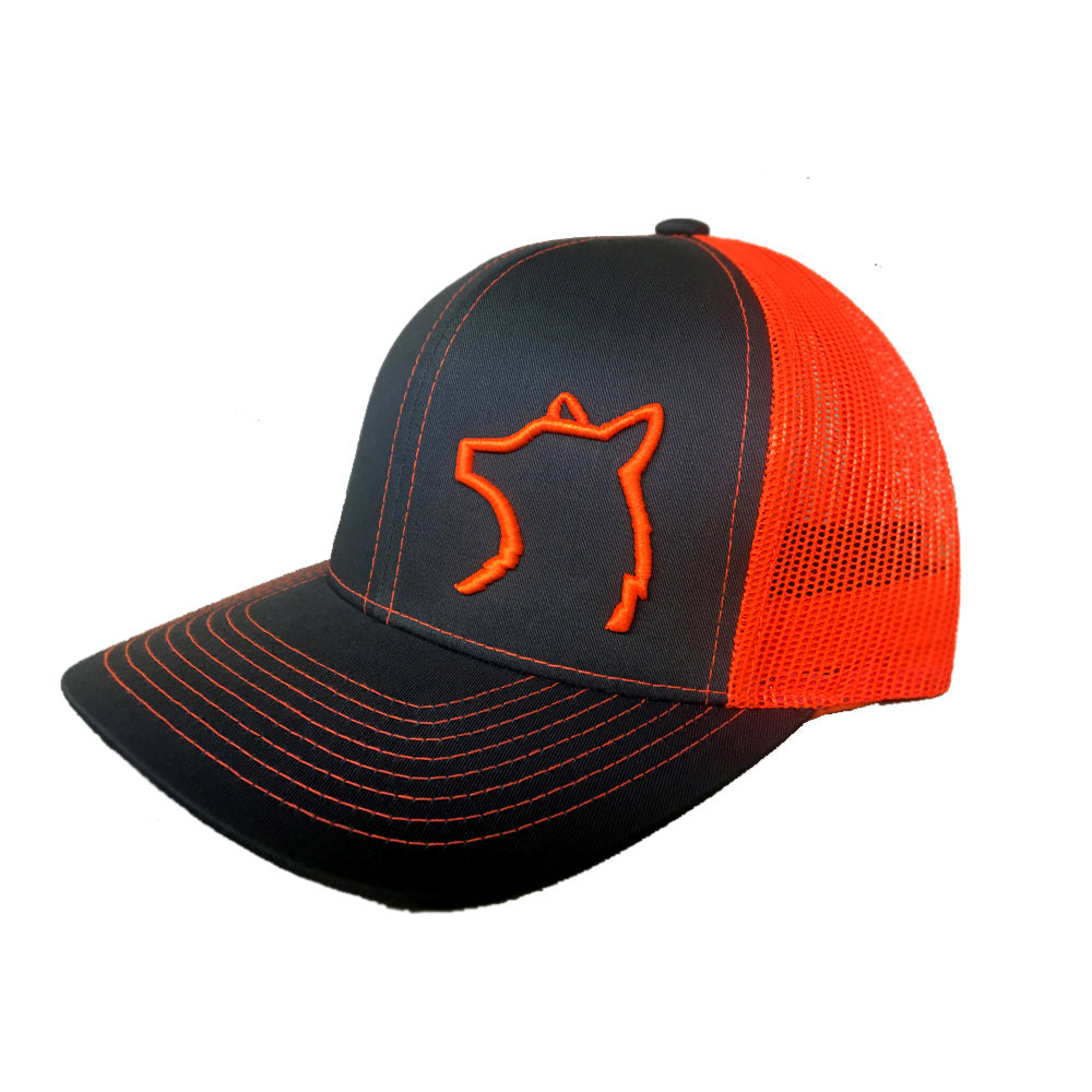 Charcoal / Orange Snap Back Hat