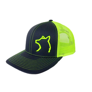 Charcoal/ Neon Yellow Snapback hat